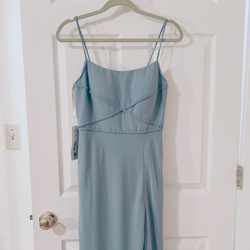 Nayla Dusty Blue Chiffon Maxi Dress Gown